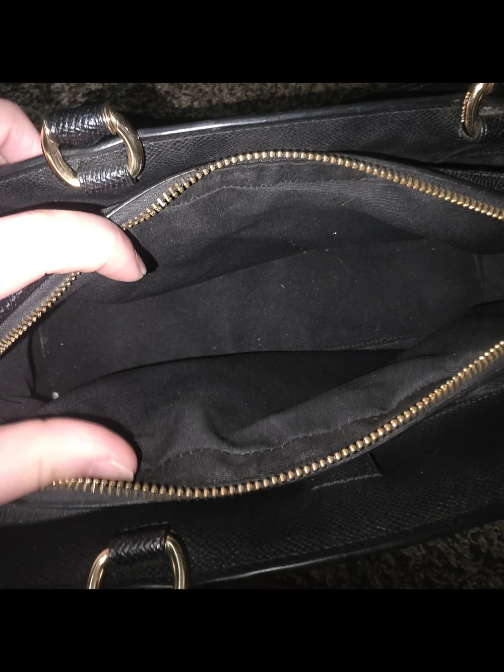 Coach Black Leather Dome Satchel with Gold Logo